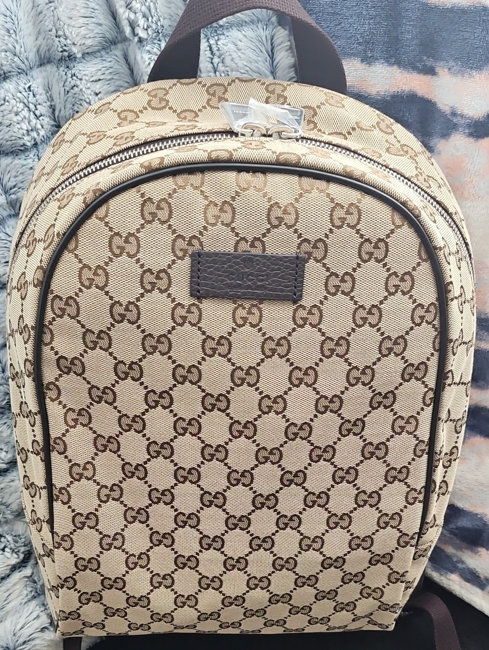 Gucci Beige and Brown Monogram Backpack